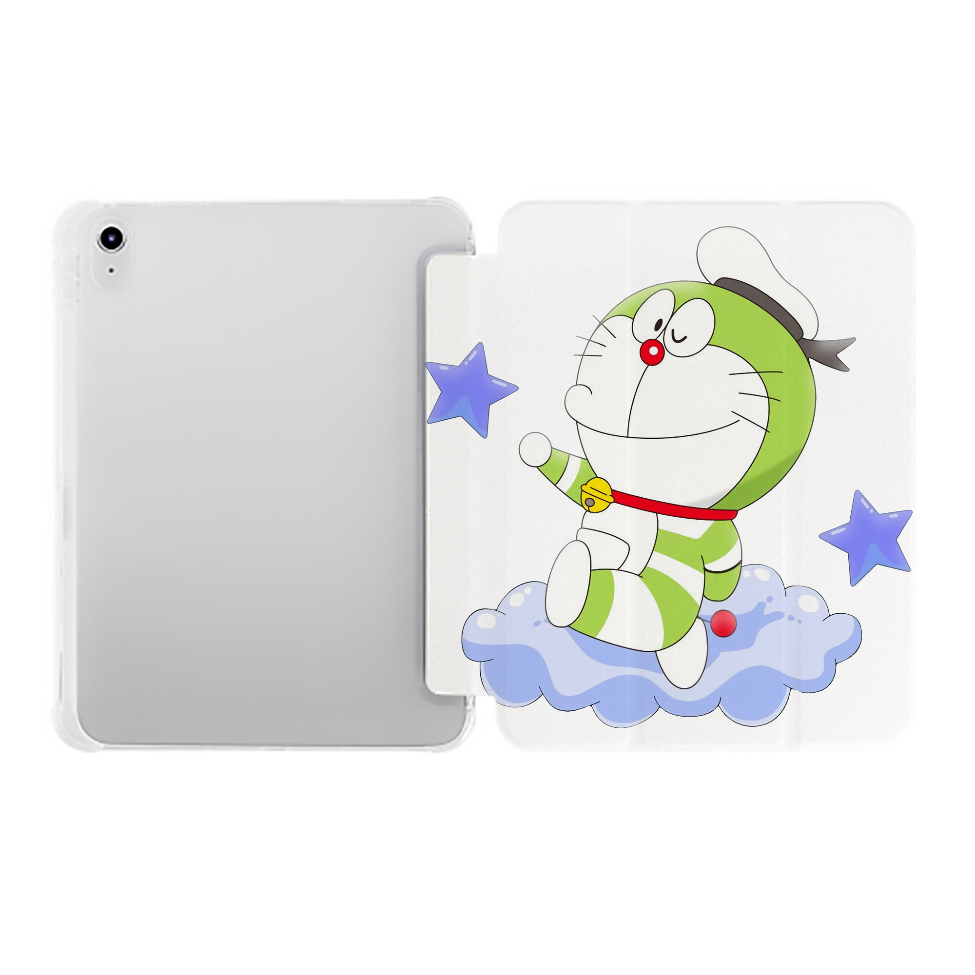 （画像用） ドラえもん Doraemon IPad ケース ペン収納付き 三つ折りスタンド PUレザー×シリコン 対応機種9.5/10.5/10.9インチ
